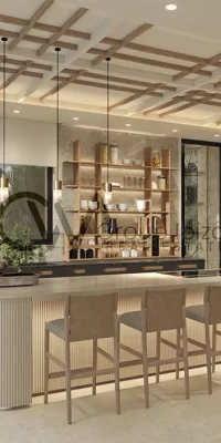 Urbanización moderna con villas de lujo.