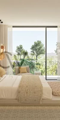 Urbanización moderna con villas de lujo.