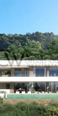 Urbanización moderna con villas de lujo.