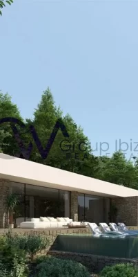 Urbanización moderna con villas de lujo.